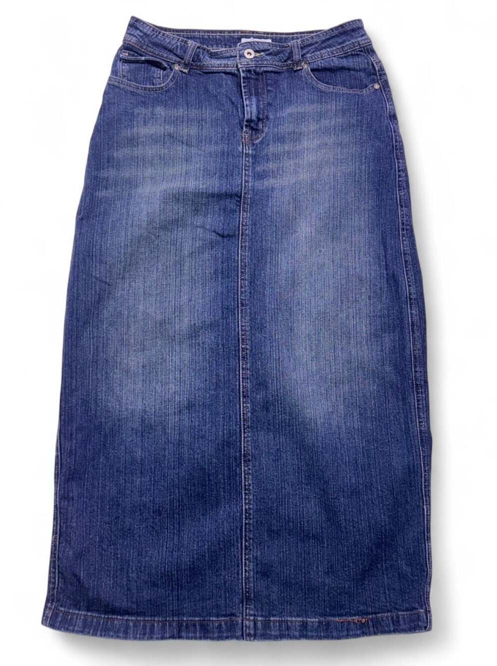 Cato Blue Denim Midi Skirt with Flap Pockets W32